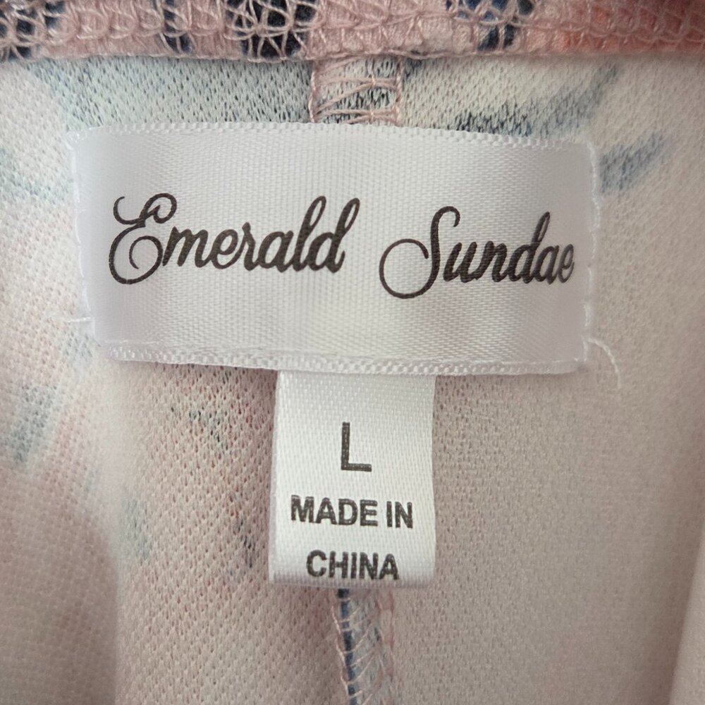 Emerald Sundae Blush Pink Floral Bodycon Dress Size L/M - Picture 8 of 9